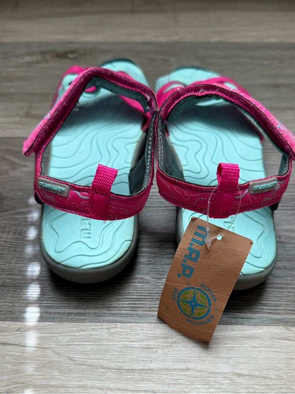 M.A.P Girls Sandals New Pink & Aqua Sport Sandals